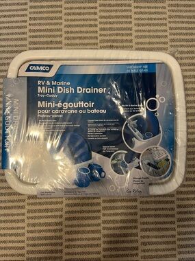 Camco White RV & Marine Mini Dish Drainer - Compact Tray-Caddy